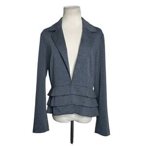Sharagano gray long sleeves ruffled casual blazer size M